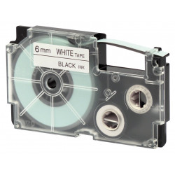 PRINTLINE kompatibilní páska s Casio, XR-6WE1, 6mm, 8m, černý tisk bílý podklad