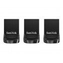 SanDisk Ultra Fit - Jednotka USB flash - 32 GB - USB 3.1 - černá (balení 3)