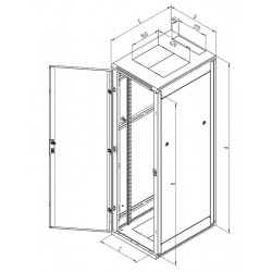 Triton 19" rozvaděč stojanový 18U 600x800, plechové,perforované dveře