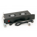 Triton 19" horizontální ventilační jednotka, 2 ventilátory, 2U, 220 V 30 W, bimetalový termostat