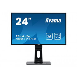 iiyama ProLite XB2474HS-B2 - LED monitor - 24" (23.6" zobrazitelný) - 1920 x 1080 Full HD (1080p) - VA - 250 cd m2 - 3000:1 - 4 ms - HDMI, VGA, DisplayPort - reproduktory - černá