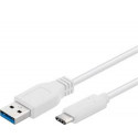 PremiumCord Kabel USB 3.1 konektor C male - USB 3.0 A male, bílý, 3m