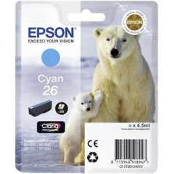 Epson originální ink C13T26124010, T261240, cyan, 4,5ml, Epson Expression Premium XP-800,