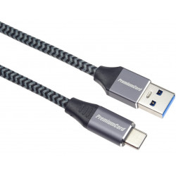 PremiumCord kabel USB-C - USB 3.0 A (USB 3.1 generation 1, 3A, 5Gbit s) 1m oplet