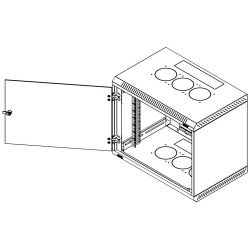 Triton 19' rozvaděč jednodílný 15U 600mm vylamovací otvor pro ventilátor RAL7035