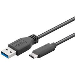 PremiumCord Kabel USB 3.1 konektor C male - USB 3.0 A male, černý, 2m