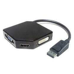 PremiumCord adaptér DisplayPort - HDMI + DVI + VGA 1080p (4K over HDMI)