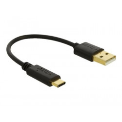 Delock - USB adaptér - USB (M) do USB-C (M) - 3 A - 15 cm - černá