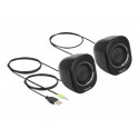 Delock Mini - Reproduktory - pro PC - 2 Watt (celkem) - šedá, černá