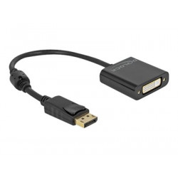 Delock - Video adaptér - jeden spoj - DisplayPort (M) do DVI-I (F) - DisplayPort 1.2 - 20 cm - podporuje 4K, aktivní - černá