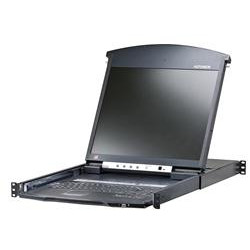 ATEN 8-port Cat.5 KVM PS 2+USB, OSD, dual rail rack, 19" LCD, ovládání over IP