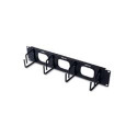 2U Horizontal Cable Organizer w Pass-Thru Black