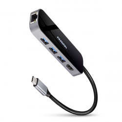 AXAGON HMC-6GL, USB 3.2 Gen 1 hub, 3x USB-A, HDMI 4k 30Hz, RJ-45 GLAN, PD 100W, kabel USB-C 20cm