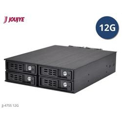 Jou Jye Backplane SATA3 SAS3 4x 2,5"HDD do 5,25" RoHS, 2x fan, 1x minisasHD (SFF-8643), SATA power