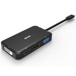 PremiumCord Převodník USB3.1 typ C na HDMI + DVI + VGA + DisplayPort