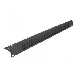 Delock - Panel kartáčového pásku - montáž do racku - černá - 1U - 19"