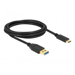 Delock - USB kabel - USB typ A (M) do USB-C (M) - USB 3.2 Gen 1 - 2 m - černá