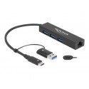 Delock - Rozbočovač - 3 x USB 3.2 Gen 1 + 1 x 10 100 1000 + 1 x USB-C 3.2 Gen 1 - desktop