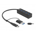 Delock - Rozbočovač - 4 x USB 3.2 Gen 1 + 1 x USB-C 3.2 Gen 1 - desktop