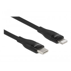 Delock - Kabel Lightning - USB-C s piny (male) do Lightning s piny (male) - 1 m - černá - podpora Power Delivery - pro Apple iPad iPhone iPod (Lightning)