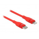 Delock - Kabel Lightning - USB-C s piny (male) do Lightning s piny (male) - 1 m - červená - podpora Power Delivery - pro Apple iPad iPhone iPod (Lightning)