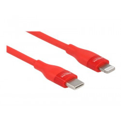Delock - Kabel Lightning - USB-C s piny (male) do Lightning s piny (male) - 2 m - červená - podpora Power Delivery - pro Apple iPad iPhone iPod (Lightning)