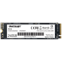 PATRIOT P310 240GB SSD Interní M.2 PCIe Gen3 x4 NVMe 1.3 2280