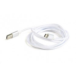 Kabel CABLEXPERT USB A Male Micro B Male 2.0, 1,8m, opletený, stříbrný, blister