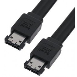 PremiumCord Kabel eSATA-eSATA, 1m, stíněný, černý