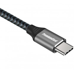 PremiumCord Kabel USB-C M M, 100W 20V 5A 480Mbps bavlněný oplet, 1m