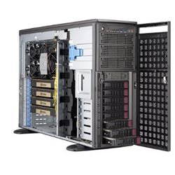 SUPERMICRO Tower 4U Workstation 1x LGA4189, iC6211, 16x DDR4, 8x HS (3,5"), 2x2200W (titanium), 1Gb+10GbE, IPMI