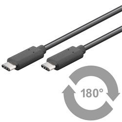 PremiumCord Kabel USB 3.1 konektor C male - USB 3.1 C male, černý, 1m