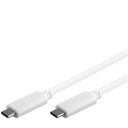 PremiumCord Kabel USB 3.1 konektor C male - USB 3.1 C male, bílý, 1m