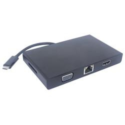 PremiumCord Převodník USB3.1 na RJ45, HDMI, VGA, 2xUSB3.0, SD,audio,PD