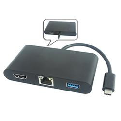 PremiumCord Převodník USB3.1 na HDMI + Audio + USB3.0 + RJ45 + PD charge