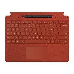 Microsoft Surface Pro Signature Keyboard - Klávesnice - s touchpad, akcelerometr, zásobník pro nabíjení a skladování Surface Slim Pen 2 - QWERTY - Mezinárodní angličtina - poppy red - s Slim Pen 2 - pro Surface Pro 8, Pro X