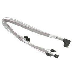 Supermicro Internal Right Angle MiniSAS SFF-8087 to 4 SATA 52 42 41 51cm with Sideband 52cm Cable (CBL-SAST-0654) 