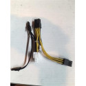 SUPERMICRO CPU 8 pin female(White) to GPU 6 6+2 pin male(Black) power adapter, 5cm, 16 20AWG