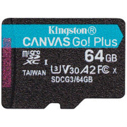 KINGSTON Canvas Go Plus 64GB microSDXC UHS-I V30 U3 CL10 bez adaptéru