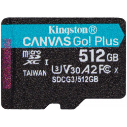 KINGSTON Canvas Go Plus 512GB microSDXC UHS-I V30 U3 CL10 bez adaptéru