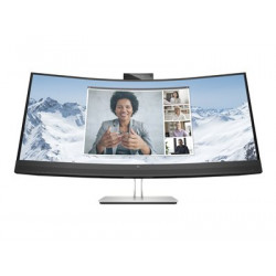 HP E34m G4 Conferencing Monitor - E-Series - LED monitor - zakřivená - 34" - 3440 x 1440 WQHD @ 75 Hz - VA - 400 cd m2 - 3000:1 - 5 ms - HDMI, DisplayPort, USB-C - reproduktory - stříbrná (stojan), černá hlava