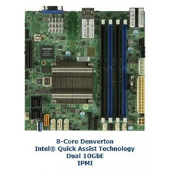 SUPERMICRO mini-ITX MB Atom C3758 (8-core), 4x DDR4 ECC DIMM, 12x SATA, 1x PCI-E 3.0 x4, 2x 10Gb (RJ45), IPMI