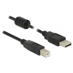 Delock Kabel USB 2.0 Typ-A samec  USB 2.0 Typ-B samec 5,0 m černý