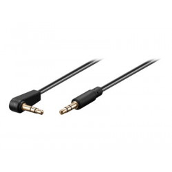PremiumCord - Audio kabel - stereo mini jack s piny (male) rovné do stereo mini jack s piny (male) pravoúhlý - 1 m - černá