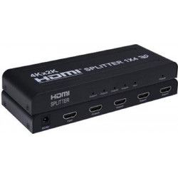 PremiumCord HDMI splitter 1-4 porty, kovové pouzdro, 4K, FULL HD, 3D