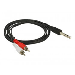 Delock - Audio kabel - stereo jack s piny (male) do RCA x 2 s piny (male) - 1.5 m - černá