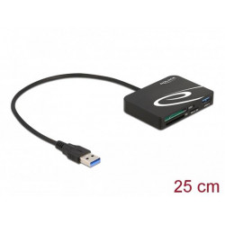Delock Čtečka karet na paměťové karty XQD SD Micro SD + port USB Typu-A