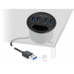 Delock Čtyřportový stolní rozbočovač se 4 x SuperSpeed USB Typu-A