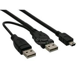 PremiumCord USB 2.0 napájecí Y kabel A M + A M -- A M mini 0.4m + 0.5m