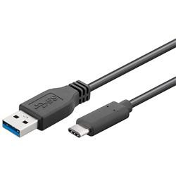 PremiumCord Kabel USB 3.1 konektor C male - USB 3.0 A male, černý, 15cm